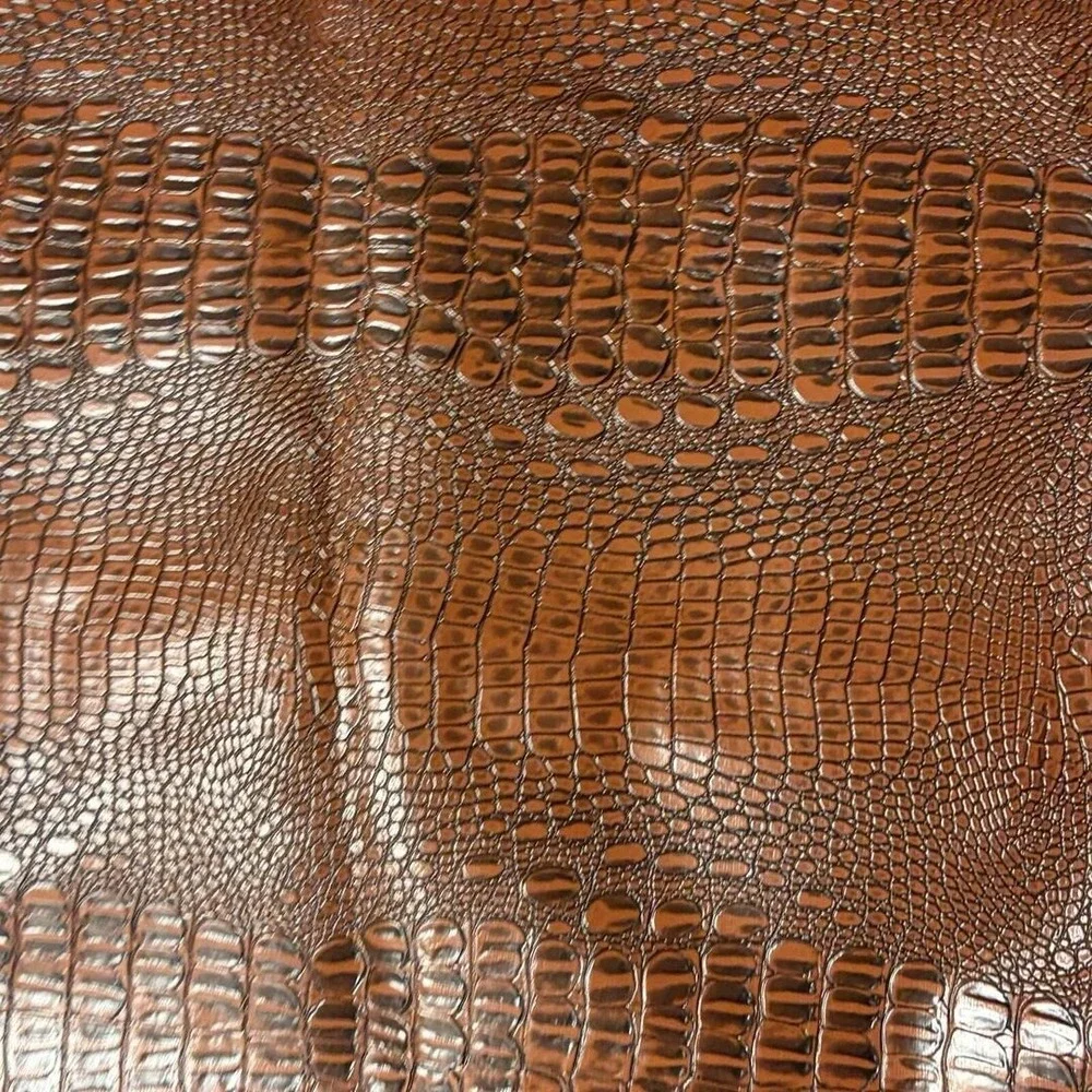 Faux Crocodile Embossed Vinyl 22x44 Remnant Chocolate Faux Crocodile Scrap